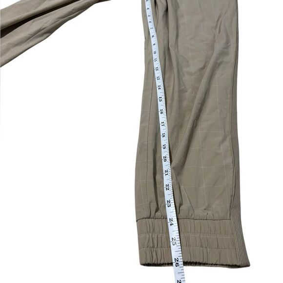 Athleta Taupe Brooklyn Textured Jogger Windowpane Plaid • Size 16 - Picture 5 of 7
